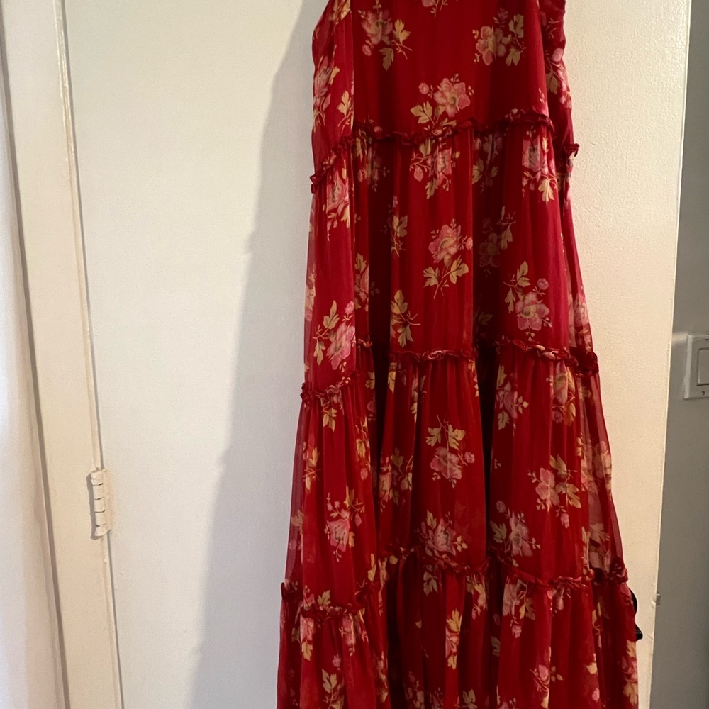 Ralph Lauren Red Floral Maxi Dress - Picture 4 of 9